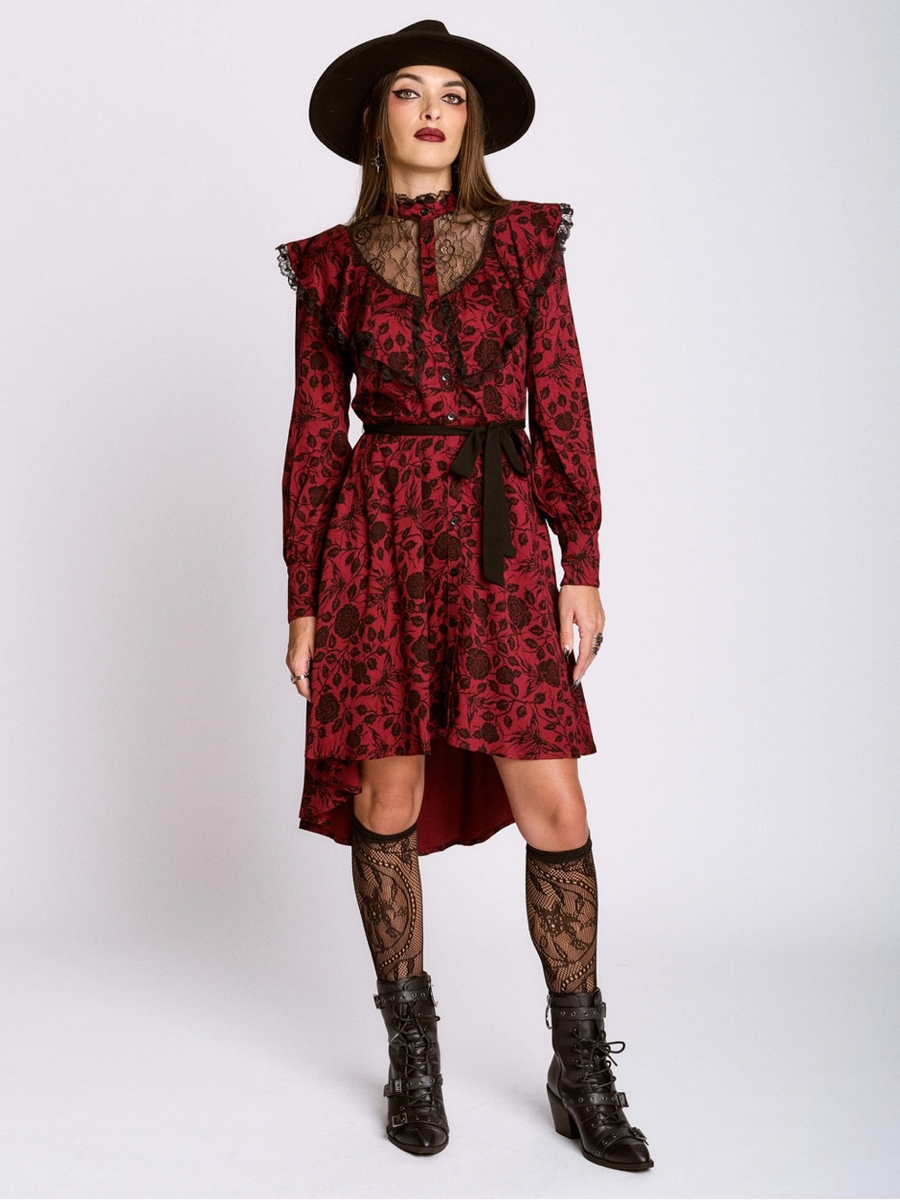 ISO Midnight Hour Sigil Rose Victorian Lace Dress Medium